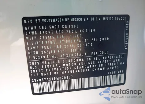 2023 Volkswagen Tiguan 2.0T Se R-Line Black z USA, uszkodzony, nr VIN 3VV8B7AX4PM029267